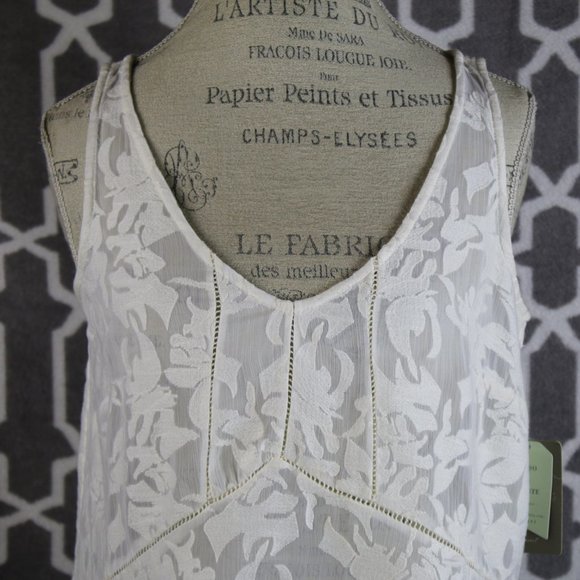 Anthro Vanessa Virginia lace ivory boho top S - Picture 7 of 12